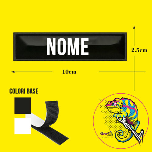 Toppa patch ricamata con nome