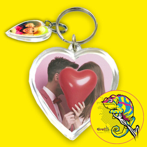 Portachiave a cuore plex trasparente
