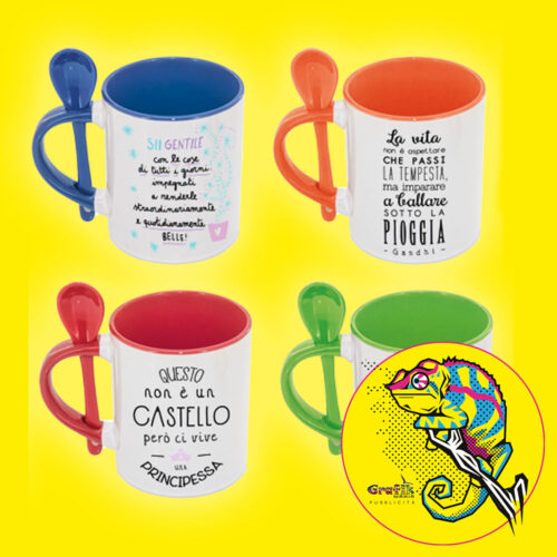 Tazzone color con cucchiaino